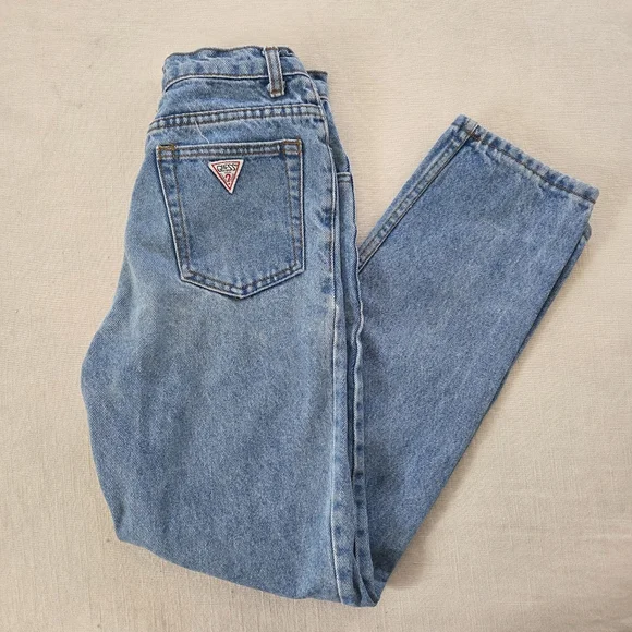 Vintage Guess 24 Inch Waist Blue Jeans Kids 14 Petite Womens - Picture 1 of 10